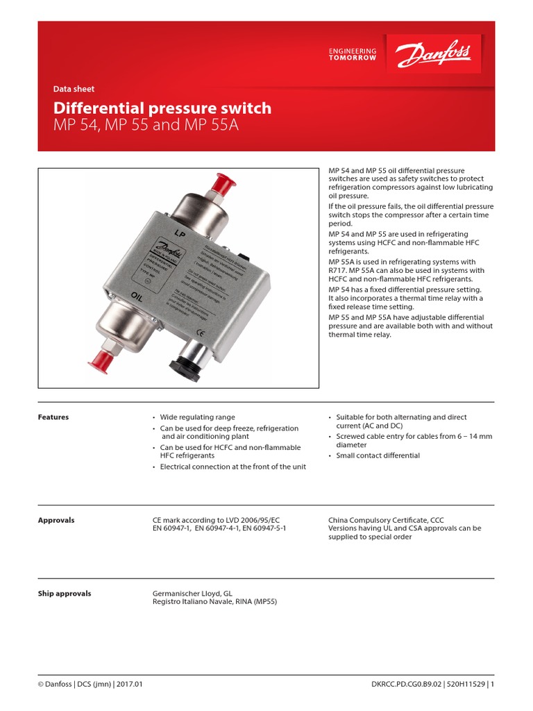 Differential pressure switch.pdf Switch Relay