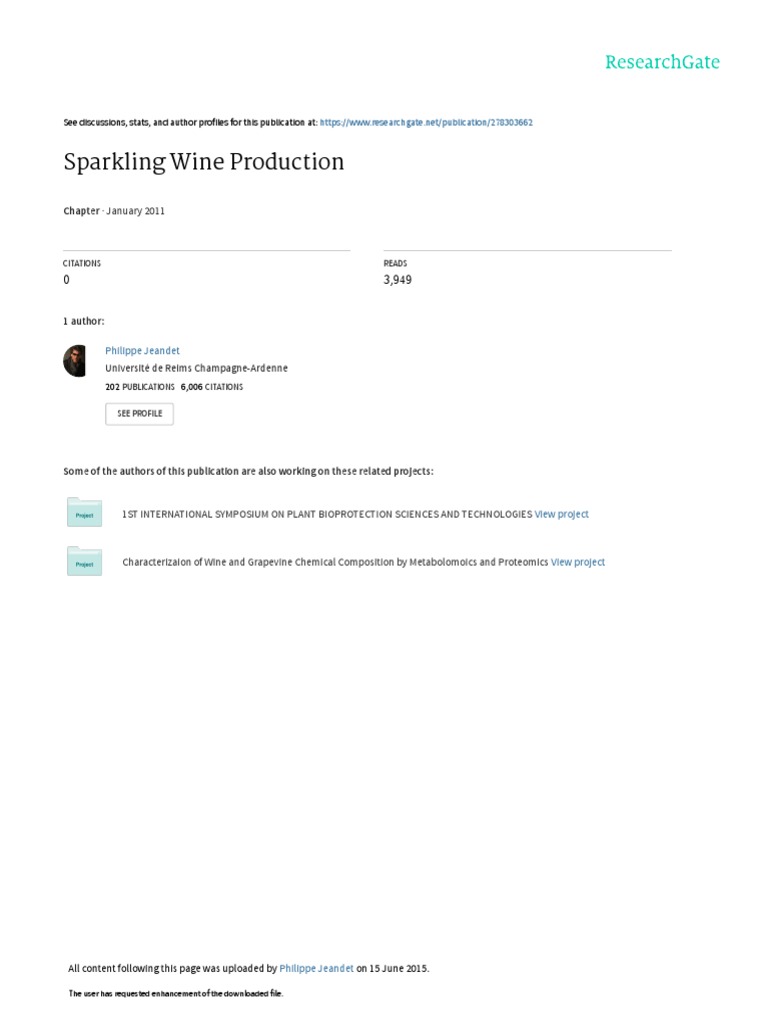 Sparkling Wine Production: January 2011 | PDF | Fermentation In ...