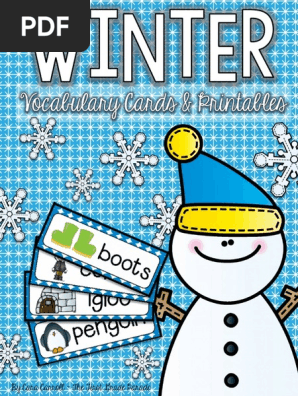 Winter Vocabulary Cards Prin Tables