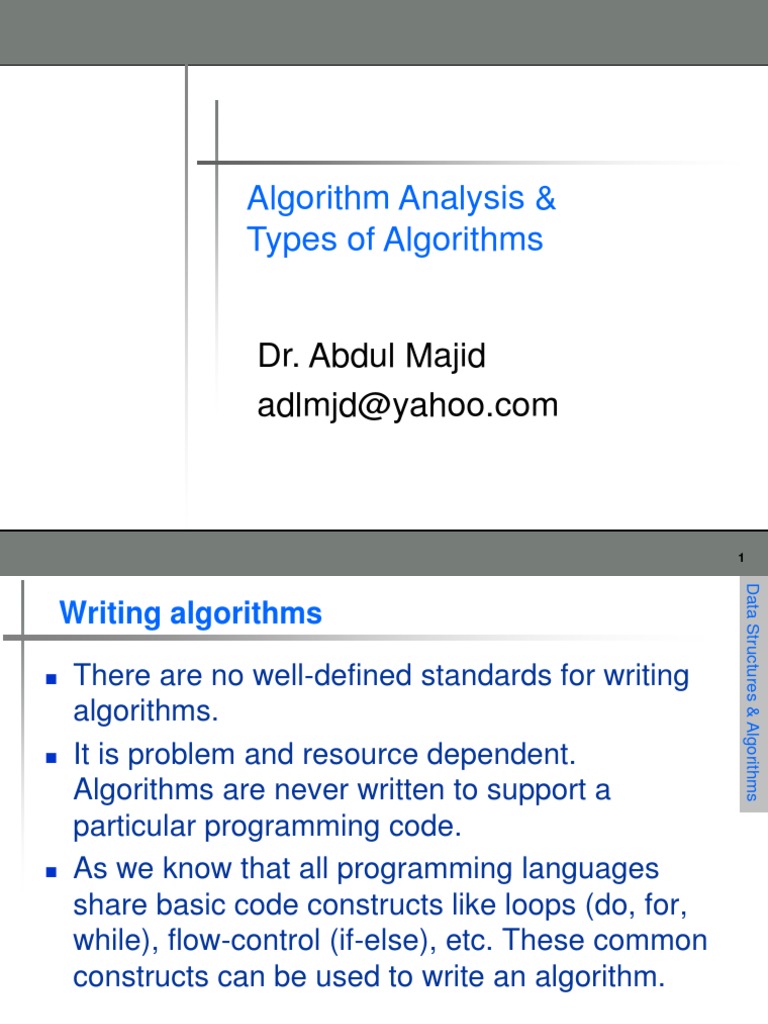 Algorithm Analysis & Types of Algorithms | PDF | Time Complexity ...