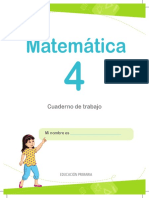 Matemática 4 Cuaderno de Trabajo Para Cuarto Grado de Educación Primaria 2018