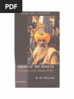 Sikhs of the Khalsa a History of the Khalsa Rahit by W. H. McLeod