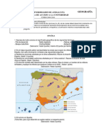Universidades de Andalucía y prueba de acceso a la geografía