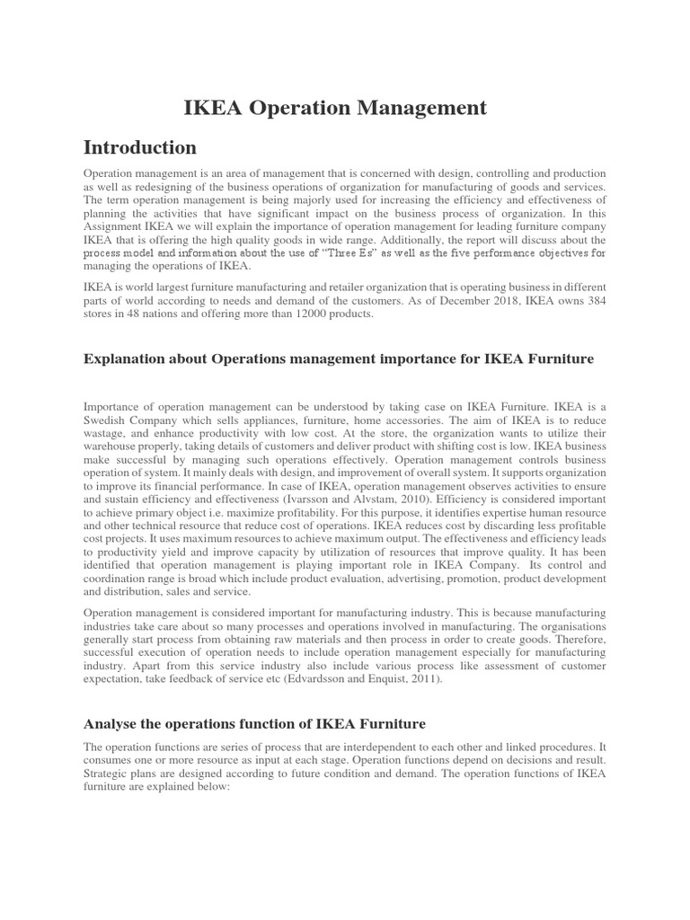 Ikea operations essay picture
