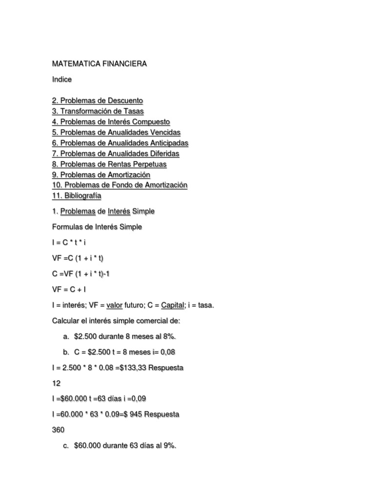 Problemas de Matemática Financiera | PDF | Bancos | Deuda
