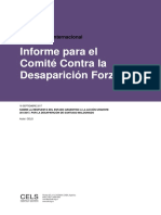 Informe para el Comité contra la desaparición Forzada