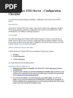 New VMware ESXi Server - Configuration Checklist