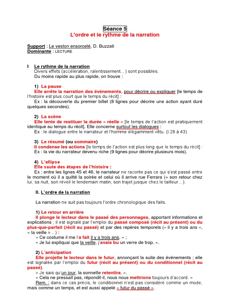 Le Veston Ensorcelé Fiche De Lecture 1 - Cours I 5 4D | PDF