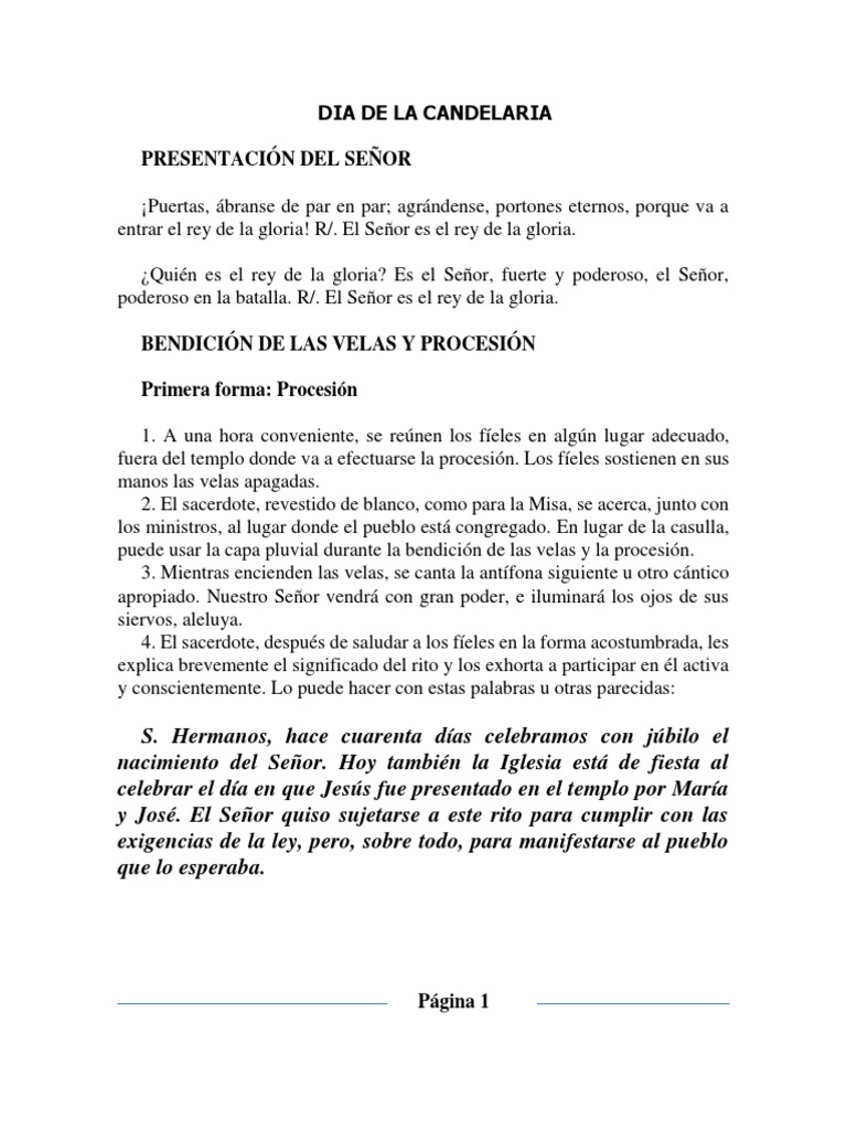 Celebración del Día de la Candelaria | PDF | Misa (liturgia) | Cristo ...