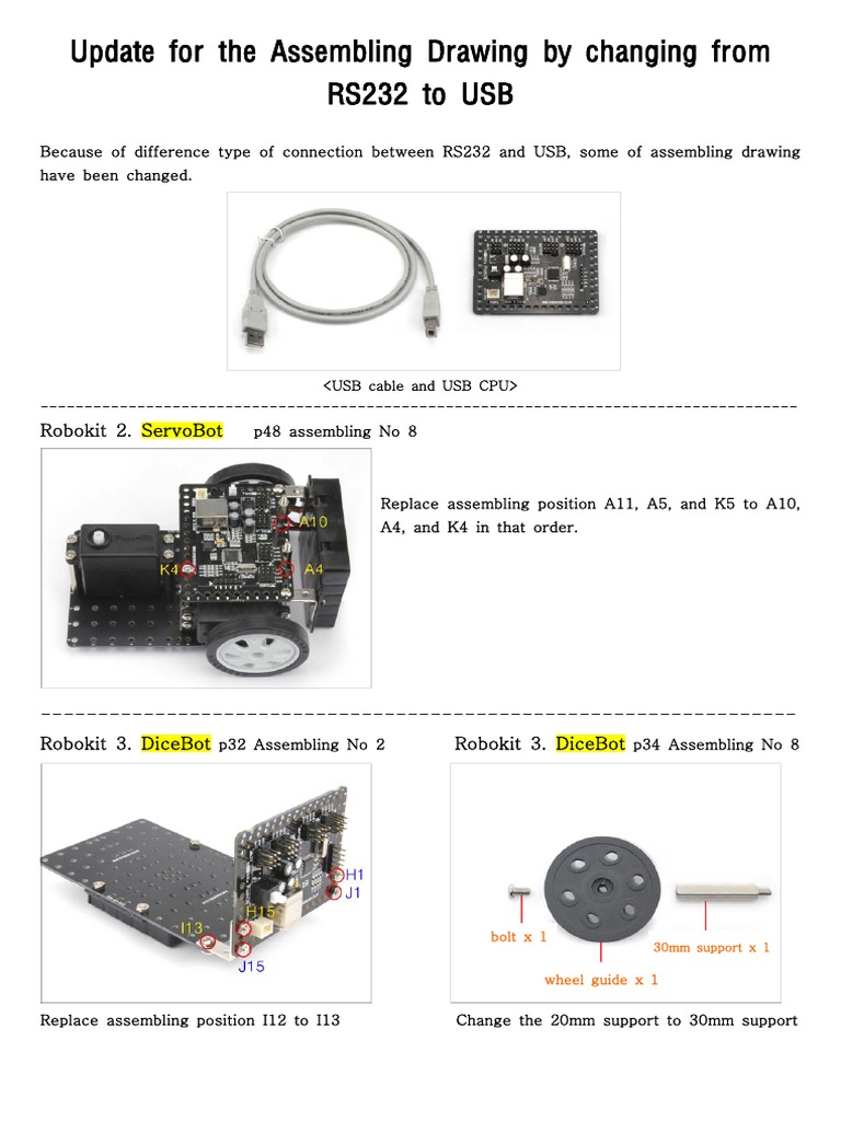Update For The Assembling Drawing by Changing From RS232 To USB | PDF