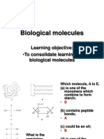 Learning Objective: Biological Molecules