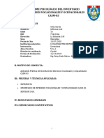 Informe Psicológico Del Inventario de Intereses Vocacionales Y Ocupacionales CASM-83