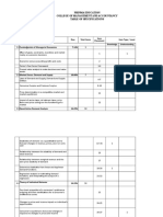 Table of Specification