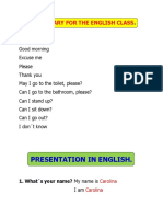 Presentation in English.: Vocabulary For The English Class