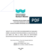 Universidad Privada Norbert Wiener Facultad de Ciencias de La Salud Escuela Académico Profesional de Odontología