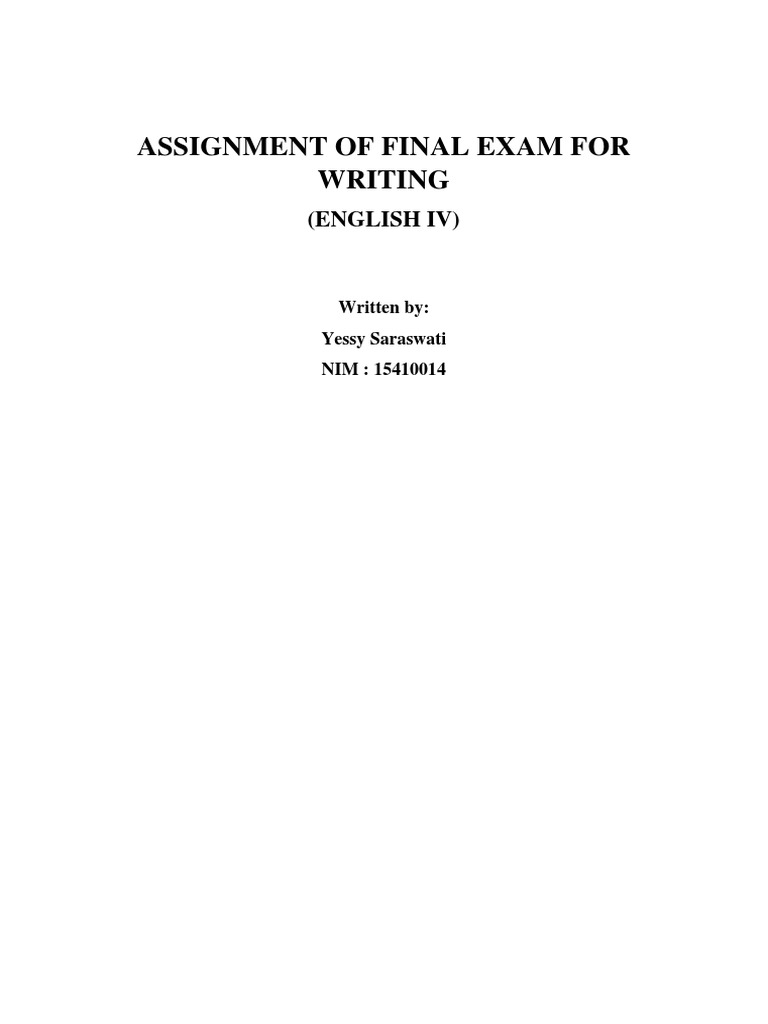 Assignment of Final Exam For Writing | PDF | Teachers | Cognition