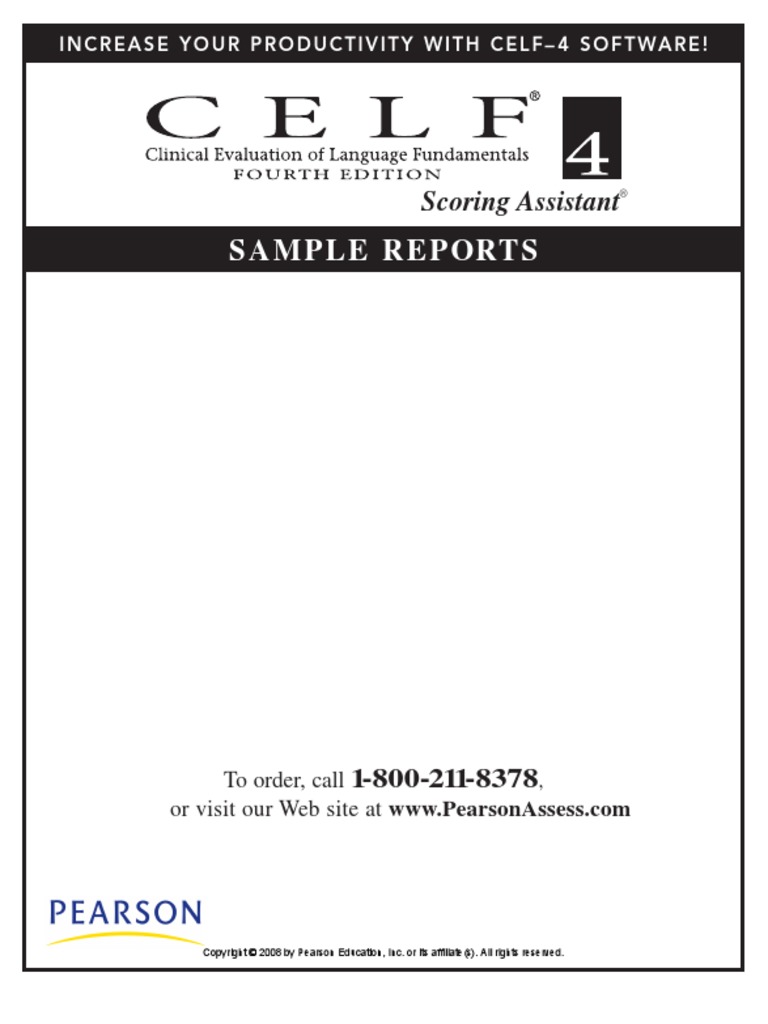 Celf 4 Spanish Sample Report : Template CELF-4 Spanish (5-8) – JRAU