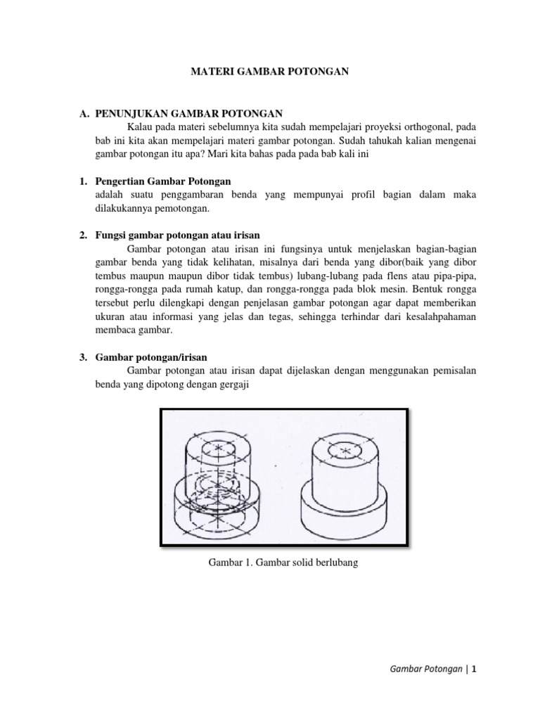 Materi Gambar Potongan | PDF