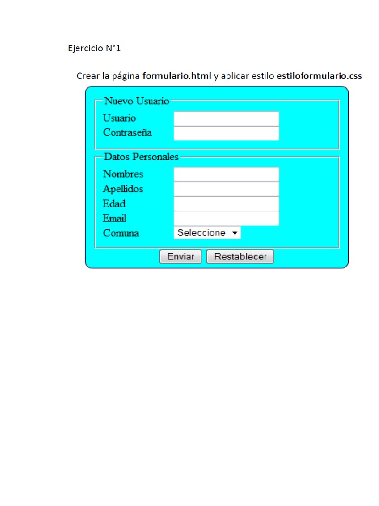 Crear formularios HTML y CSS | PDF | Desarrollo web | Hipertexto