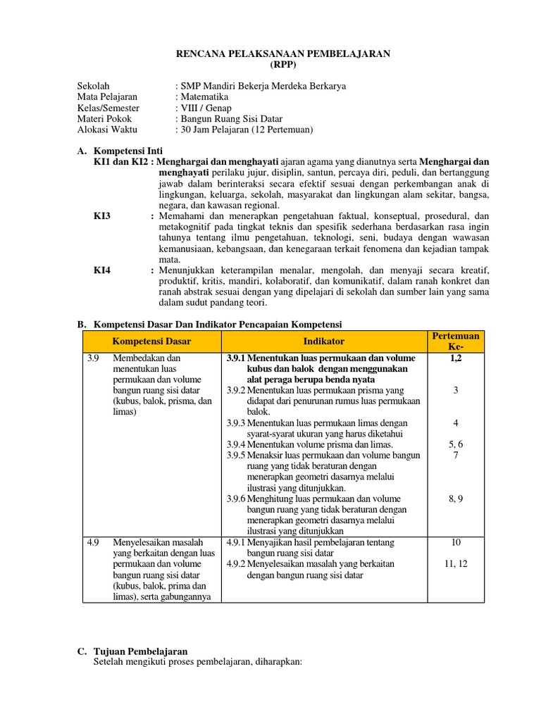 Dj Rpp Matematika Viii Semester 2 Smp Docx