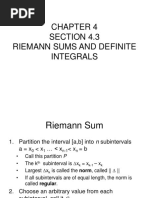 Section 4.3 Riemann Sums and Definite Integrals