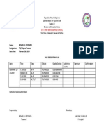 Name: Reshiel D. Escobido Designation: T-1/Filipino Teacher Date Filed: February 26, 2019 Task Delegation Plan