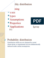 Probability Distribution: Meaning Uses Types Assumptions Properties Applications
