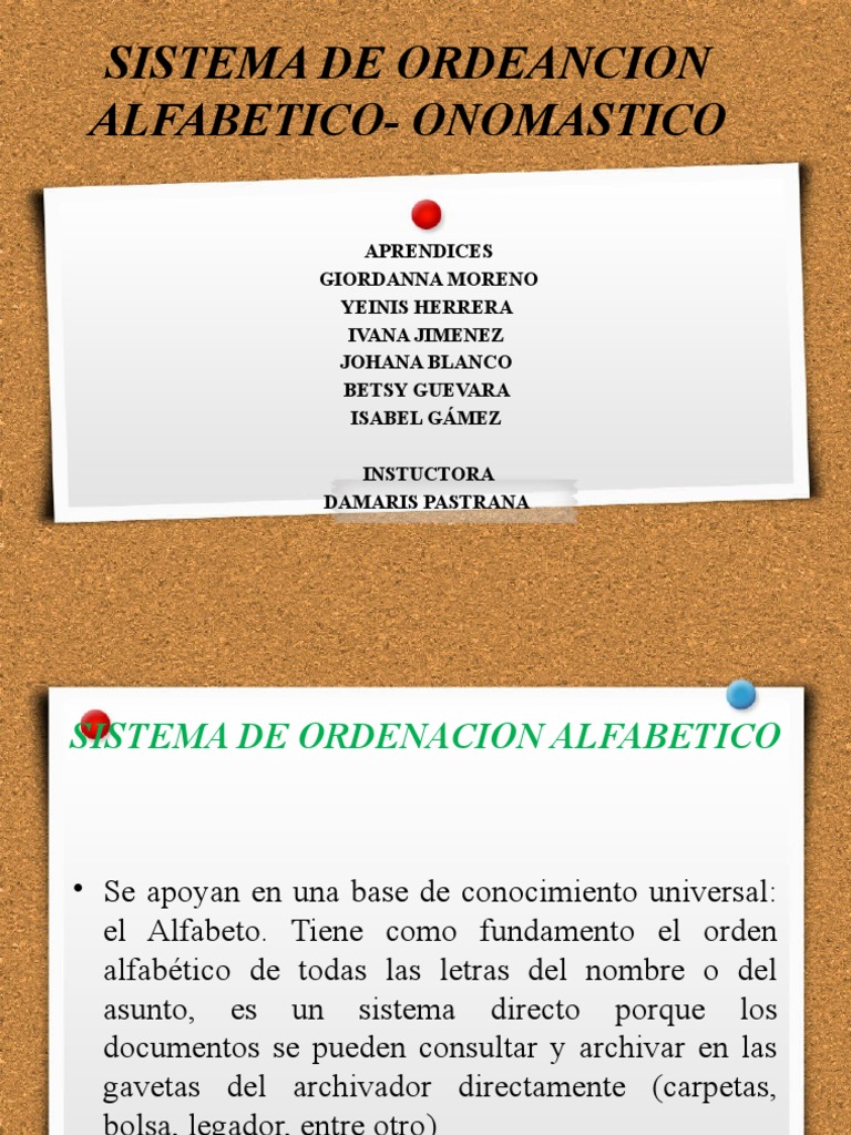 Sistema de Ordenación Alfabético Onomastico Apellido