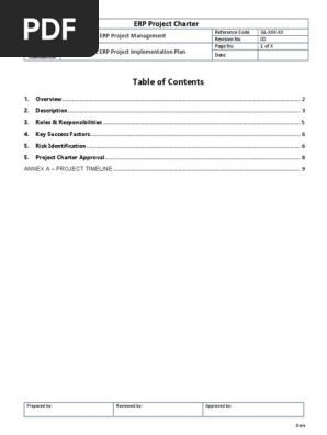 ERP Project Charter sample