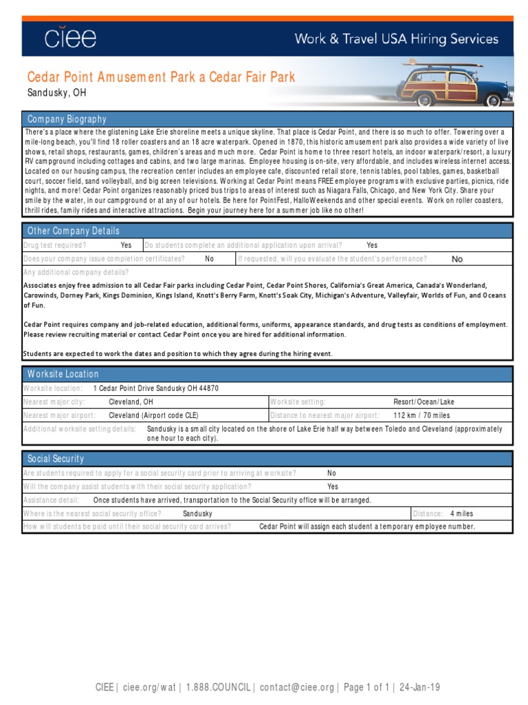 Representative Employer Profile | PDF | Amusement Park | Leisure