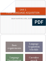 Unit 1 First Language Acquisition: Iman Santoso, S.PD., M.Hum