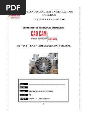 Cad Cam Lab Manual Puter Aided Design Numerical Control