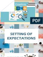 Setting expectations for costs and pricing