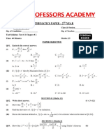 MATHEMATICS PAPER – 2ND YEAR EXAM