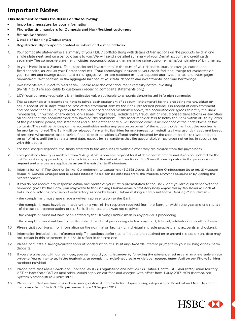 Important Notes: This Document Contains The Details On The Following ...