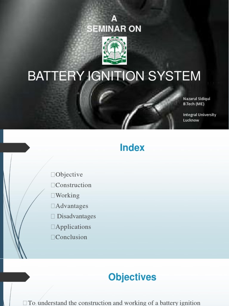 A Seminar On Battery Ignition System PDF Ignition System
