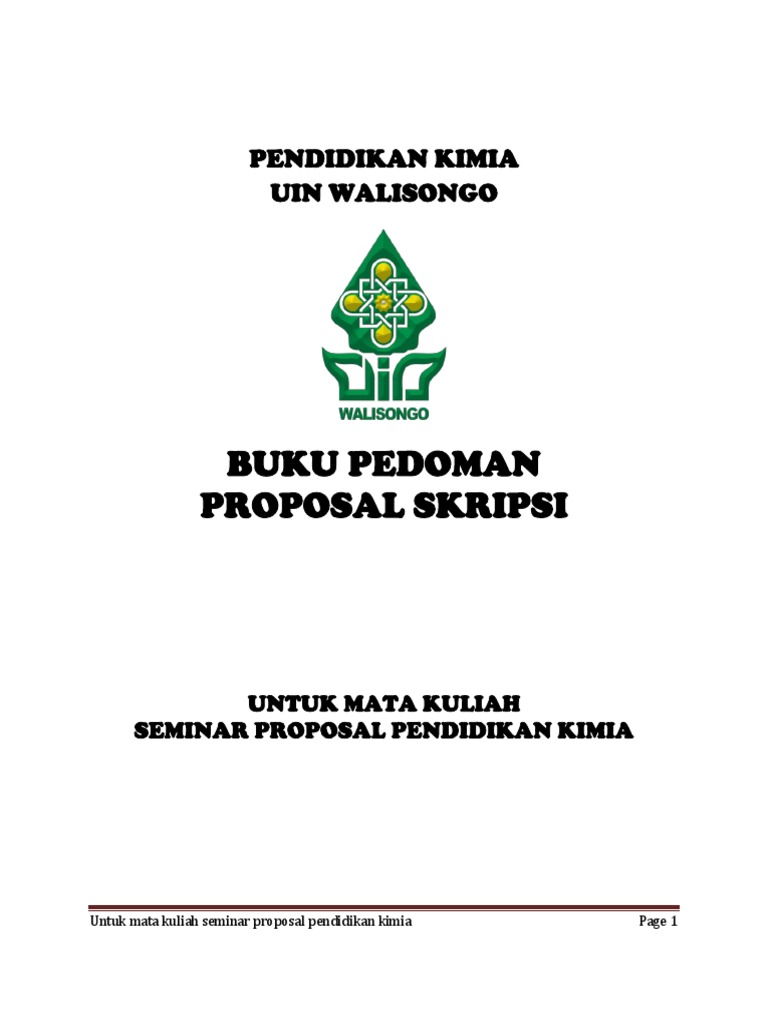 Buku Pedoman Proposal Skripsi Pendidikan Kimia Uin Walisongo