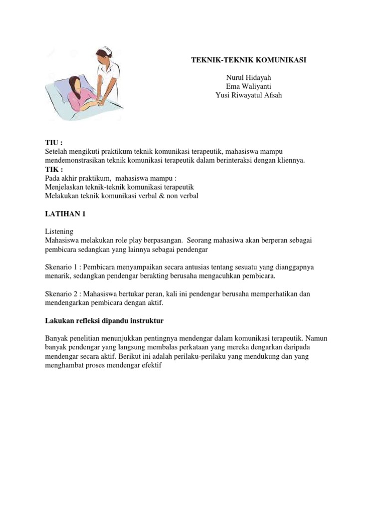 Materi Skill Lab 2 Teknik Komunikasi Pdf