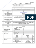Charotar University of Science and Technology (CHARUSAT) : Student Counselling System Student's Personal Data Sheet