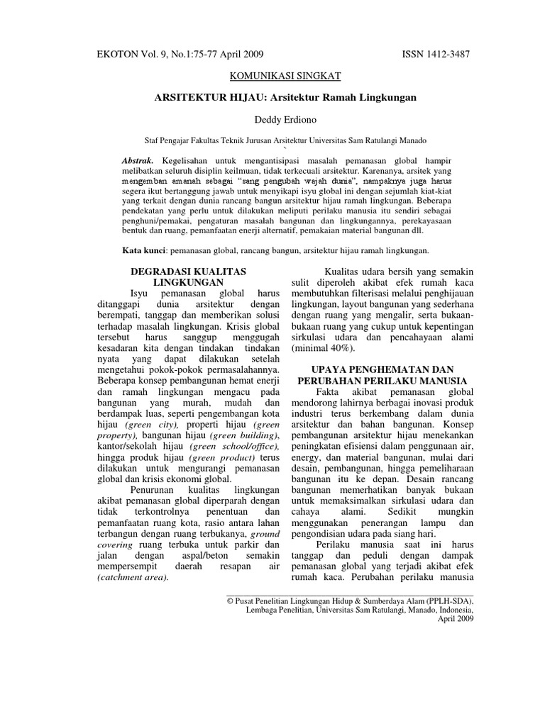 ☀ Contoh format jurnal arsitektur