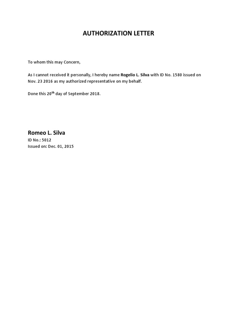 DTI - Authorization Letter | PDF