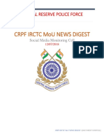 CRPF IRCTC MoU NEWS DIGEST | Easy e-ticket booking for CRPF personnel