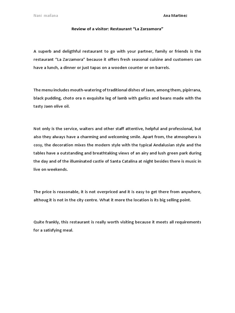 2018-2019 Review Restaurant | PDF | Restaurants | European Cuisine