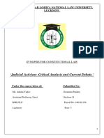 Judicial Activism-Critical Analysis and Current Debate.': Dr. Ram Manohar Lohiya National Law University, Lucknow