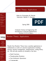 Number Theory: Applications: Slides by Christopher M. Bourke Instructor: Berthe Y. Choueiry