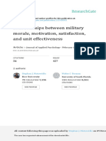 Relationships Between Military Morale, Motivation, Satisfaction, and Unit Effectiveness
