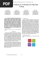 Comparative Analysis On Techniques For Big Data Testing: Adiba Abidin Divya Lal Naveen Garg Vikas Deep