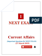 27 March 2019 Current Affairs by NEXT EXAM