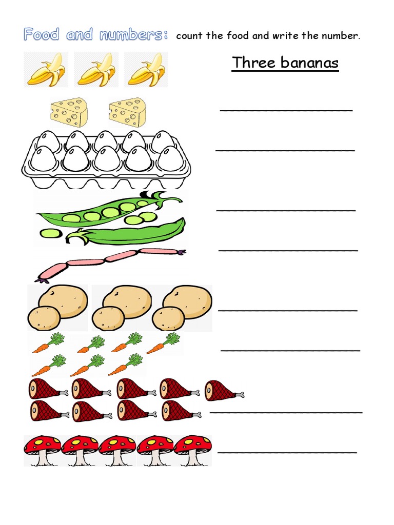 Food Counting Activity for Kids | PDF | Home Economics | Cooking