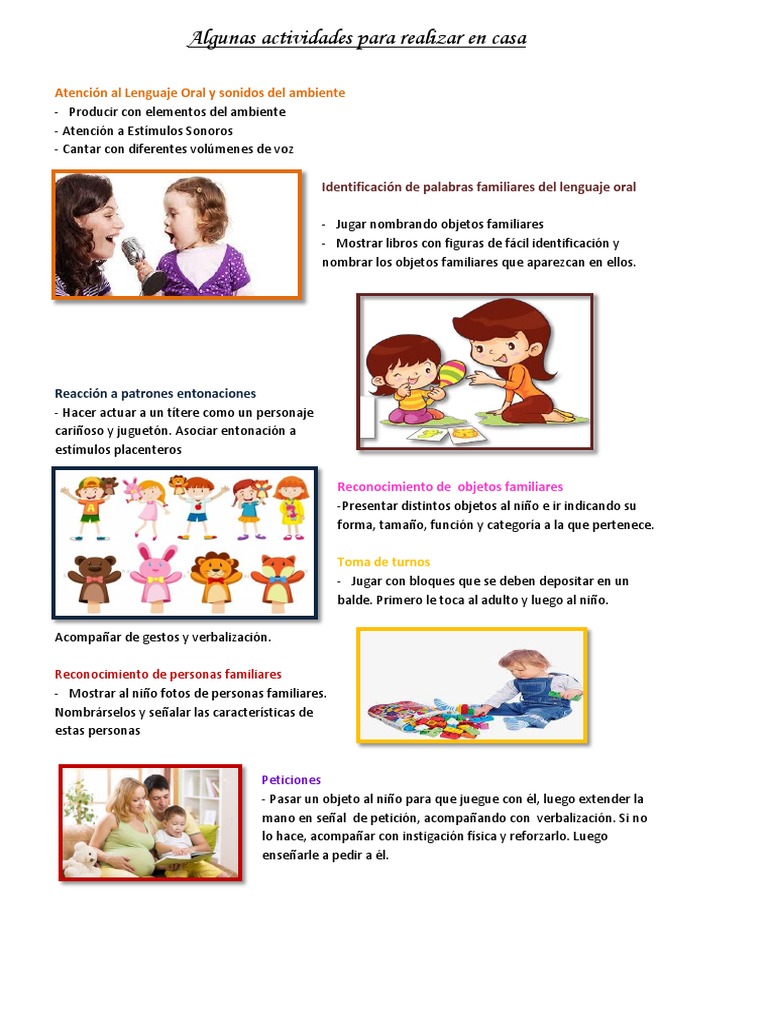 Actividades de Estimulación Infantil | PDF | Artes del Lenguaje y ...